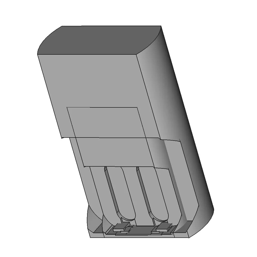 Modelo De Un Cargador De Baterias Doble Aa Marca Sony - Downloadable CAD Representation_60_30_degree_snapshot