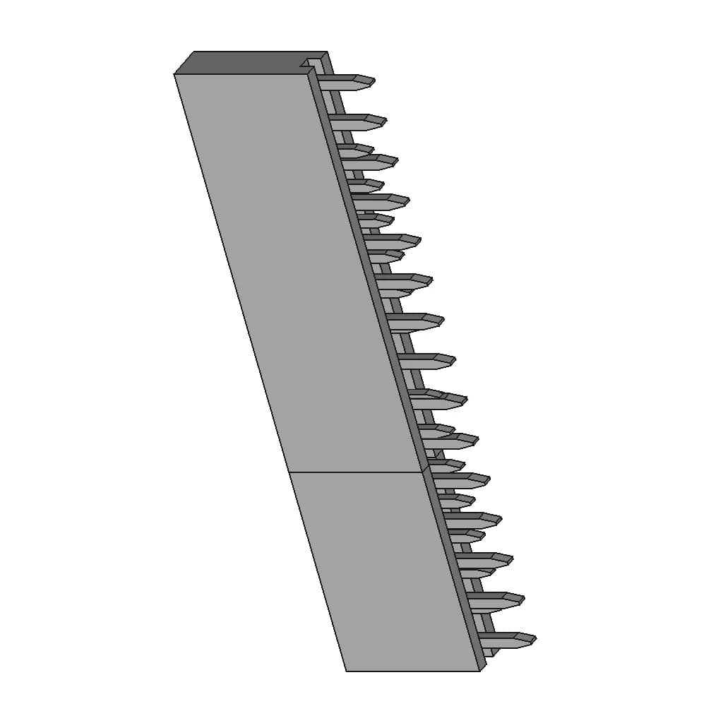 1X15 Pinheader Famale Adruino Nano - Downloadable CAD Representation_60_30_degree_snapshot