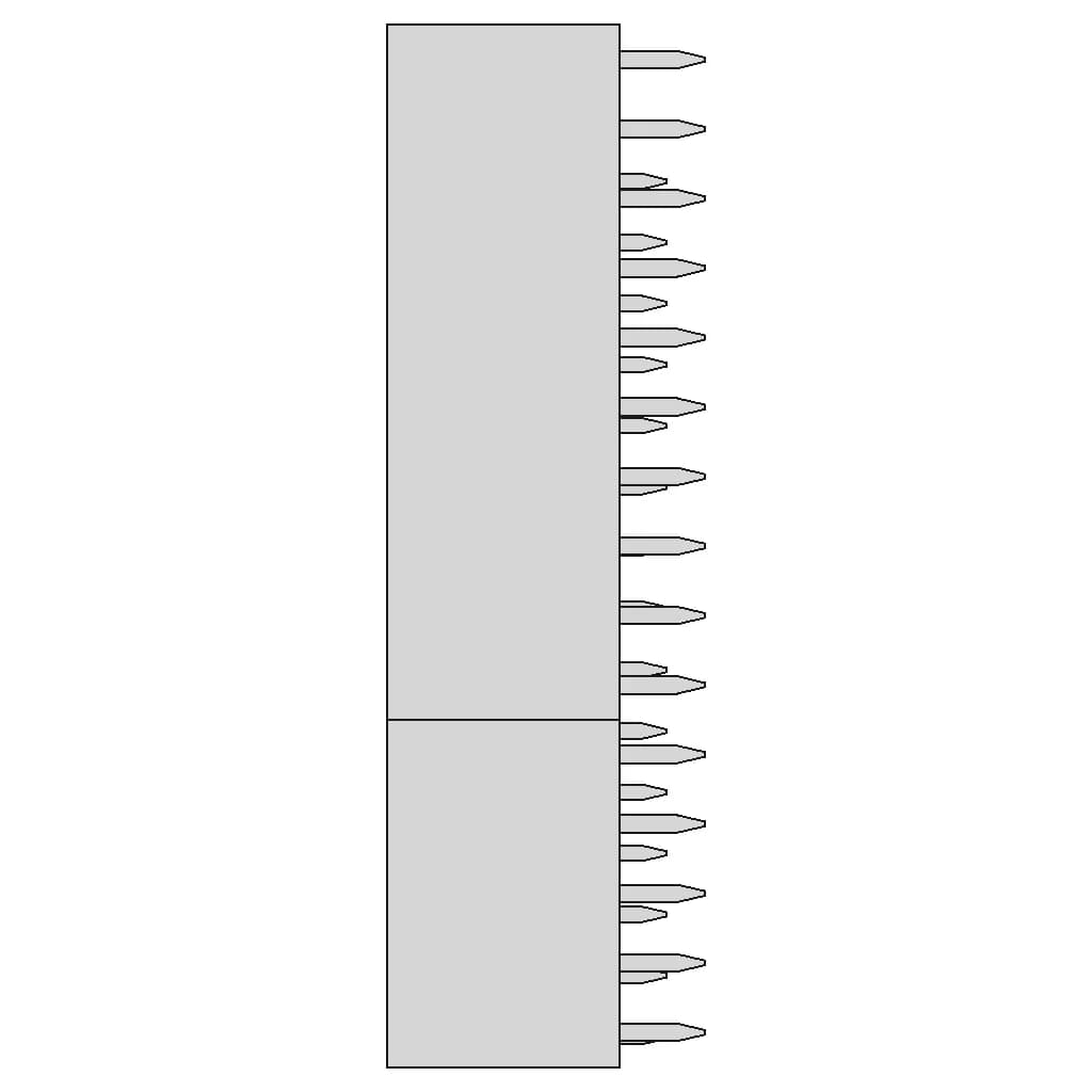 1X15 Pinheader Famale Adruino Nano - Downloadable CAD Representation_90_0_degree_snapshot