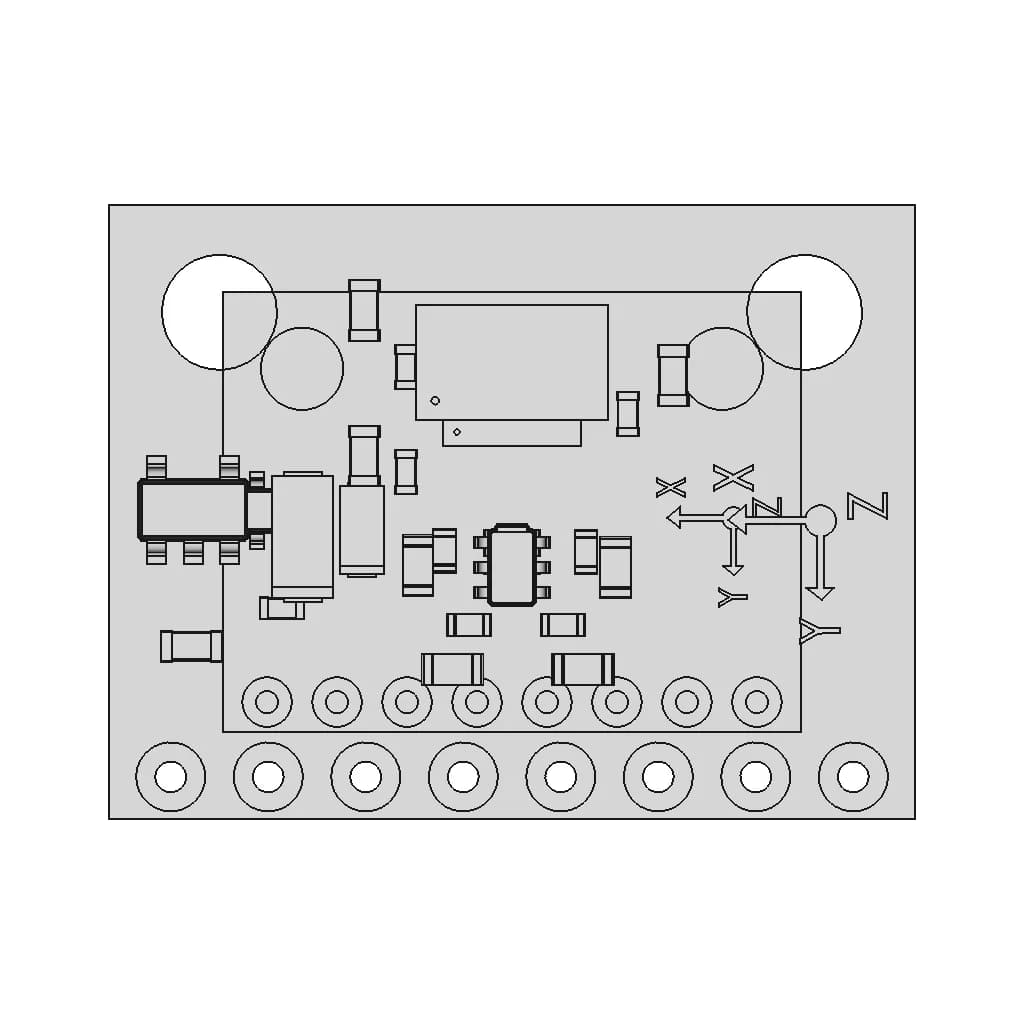 Gy-511 / Lsm303Dlhc E-Compass 3D Accelerometer And 3D Magnetometer Module | 3D Engineering Design File_0_0_degree_snapshot