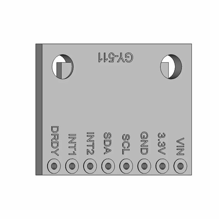 Gy-511 / Lsm303Dlhc E-Compass 3D Accelerometer And 3D Magnetometer Module | 3D Engineering Design File
