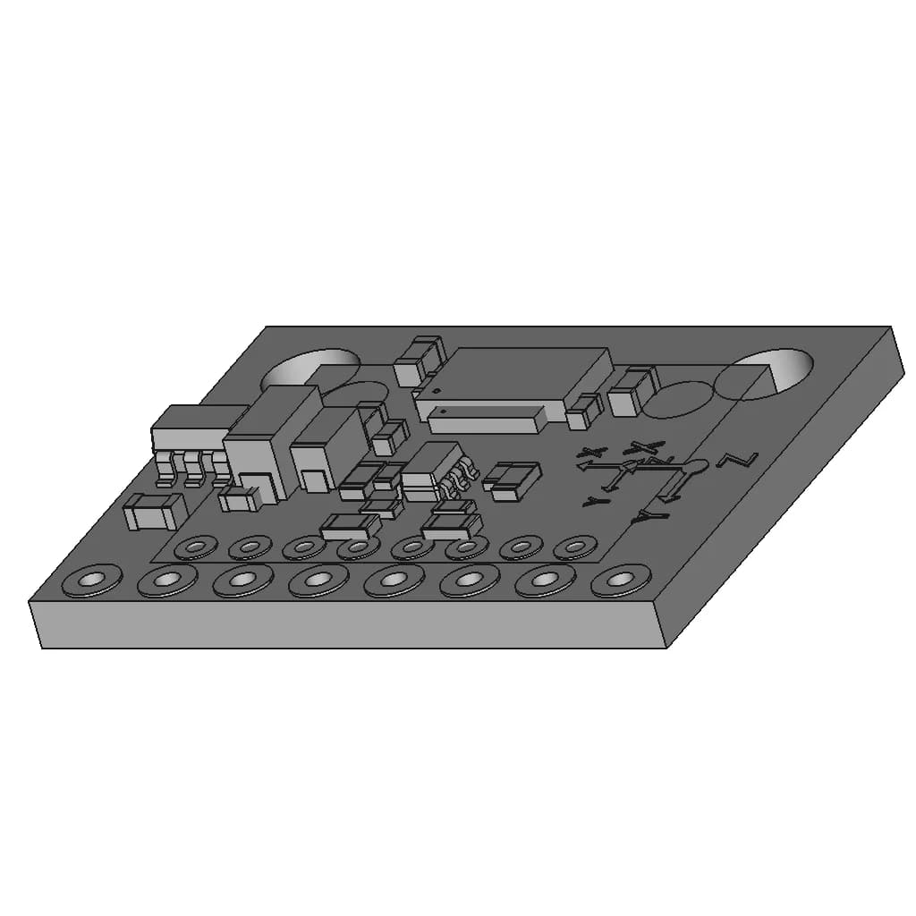 Gy-511 / Lsm303Dlhc E-Compass 3D Accelerometer And 3D Magnetometer Module | 3D Engineering Design File_60_30_degree_snapshot