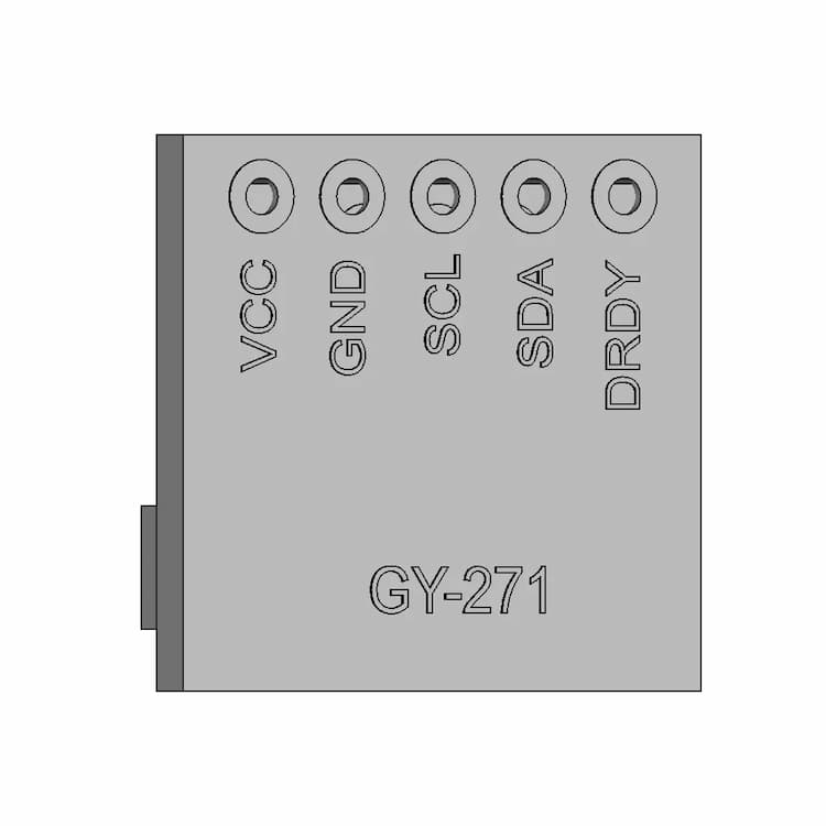 Gy-271 Hmc5883 Magnetometer Compass | 3D Engineering Design File