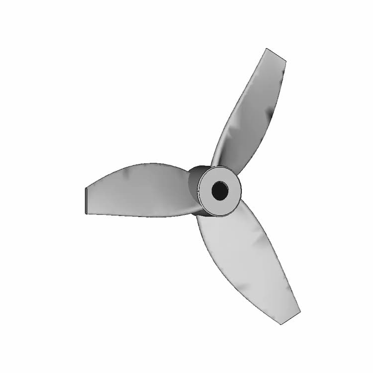 Right Hand Threaded Propeller( 3 Blades ) | 3D Engineering Design File