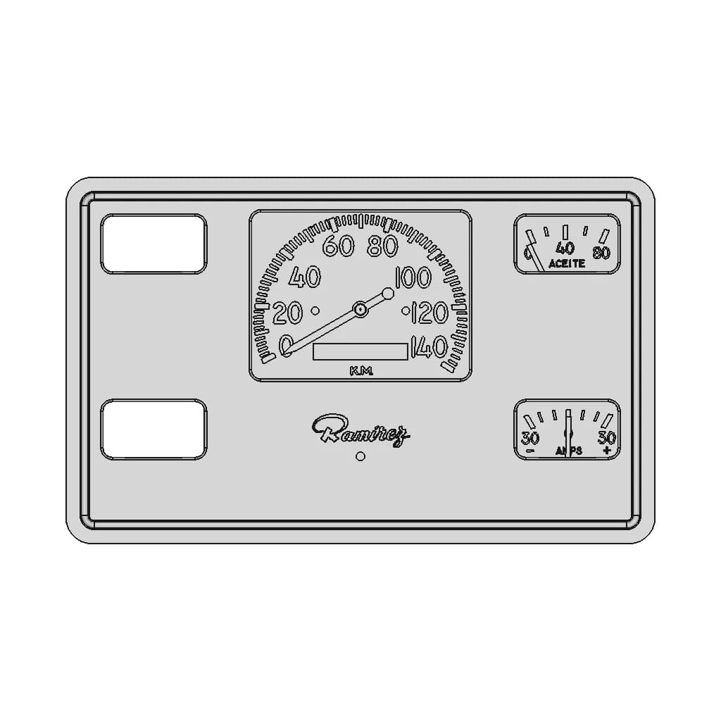 Gauge Panel Stewart Warner For Ramirez Rural 750 - Downloadable CAD Representation_0_0_degree_snapshot
