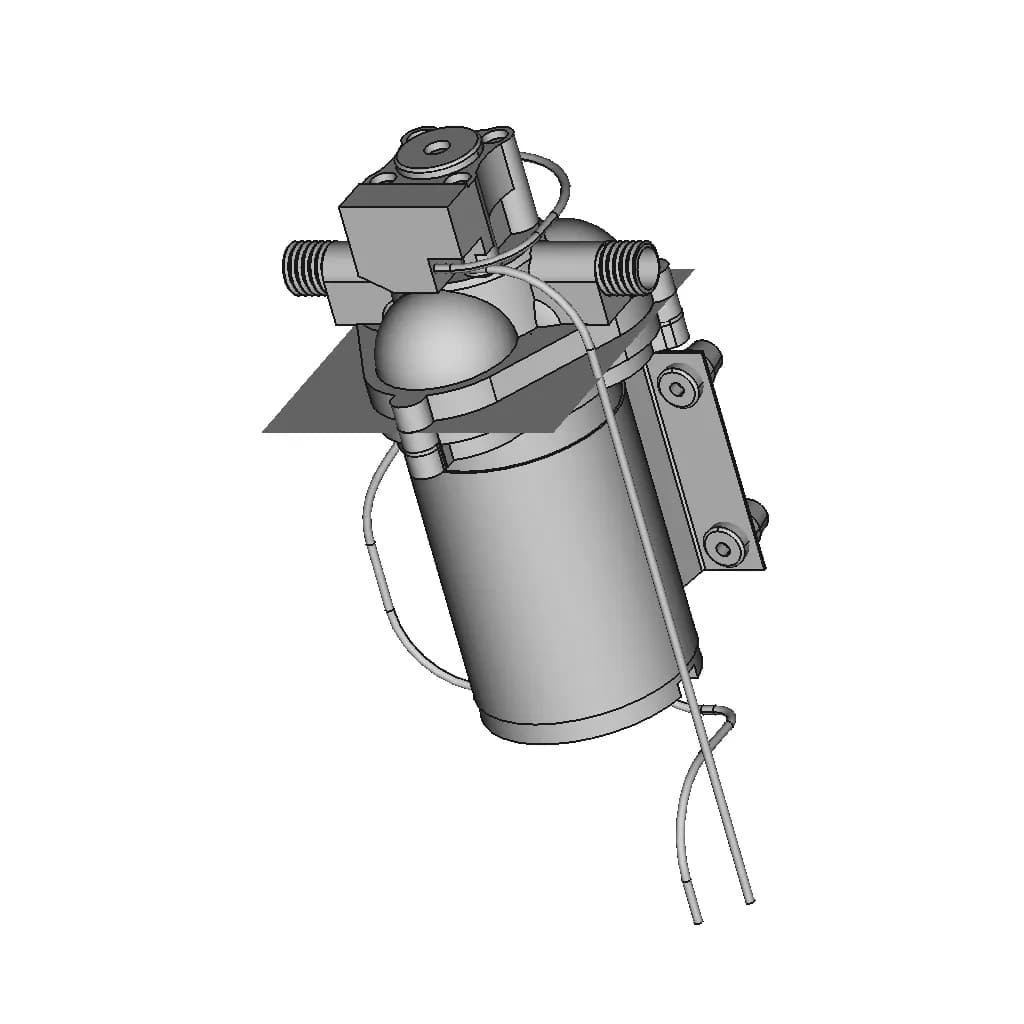 Lilie Shurflo Pump Classic Serie Weißgelb 1,4 Bar | 3D Engineering Design File_60_30_degree_snapshot
