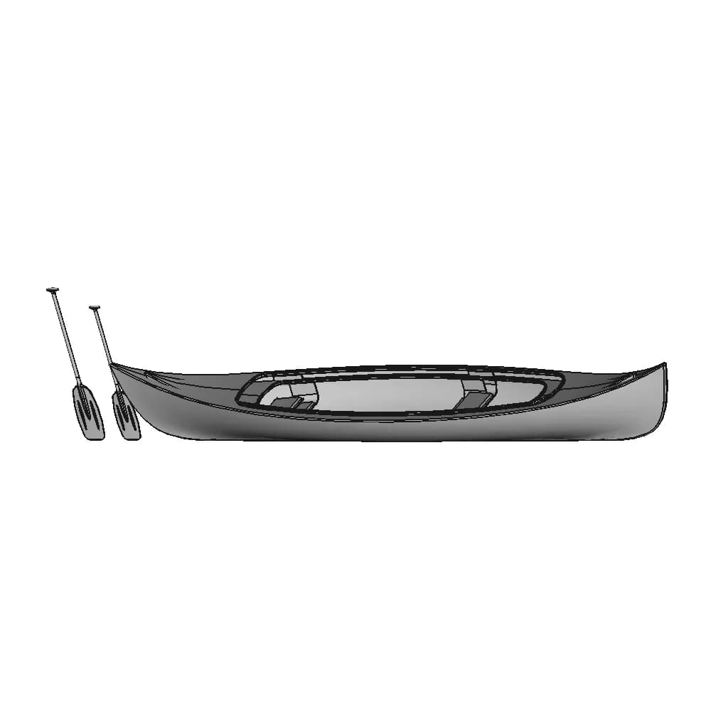 Canoe And Paddle | High-Quality CAD Model_60_30_degree_snapshot