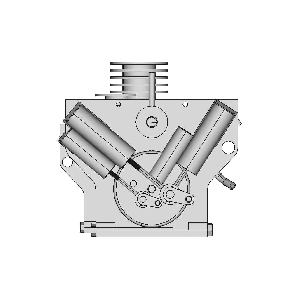 4 Cylinder Oscillating Engine - Standard Mechanical Component_0_0_degree_snapshot
