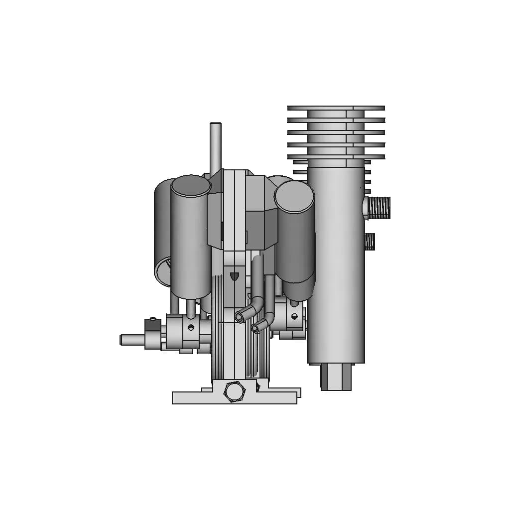 4 Cylinder Oscillating Engine - Standard Mechanical Component_0_90_degree_snapshot