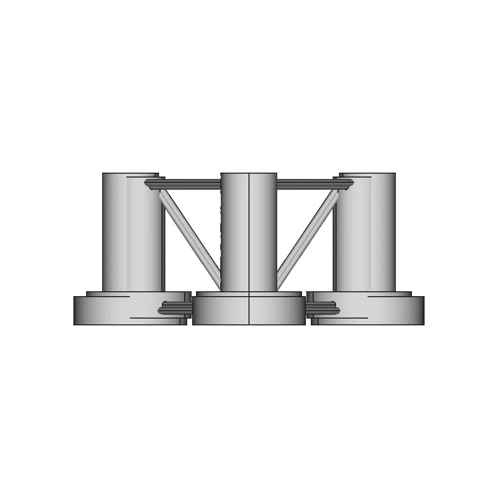 Oc4 Semi-Submersible Floating Wind Turbine Platform - Downloadable CAD Representation_0_0_degree_snapshot