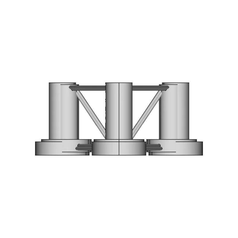 Oc4 Semi-Submersible Floating Wind Turbine Platform - Downloadable CAD Representation