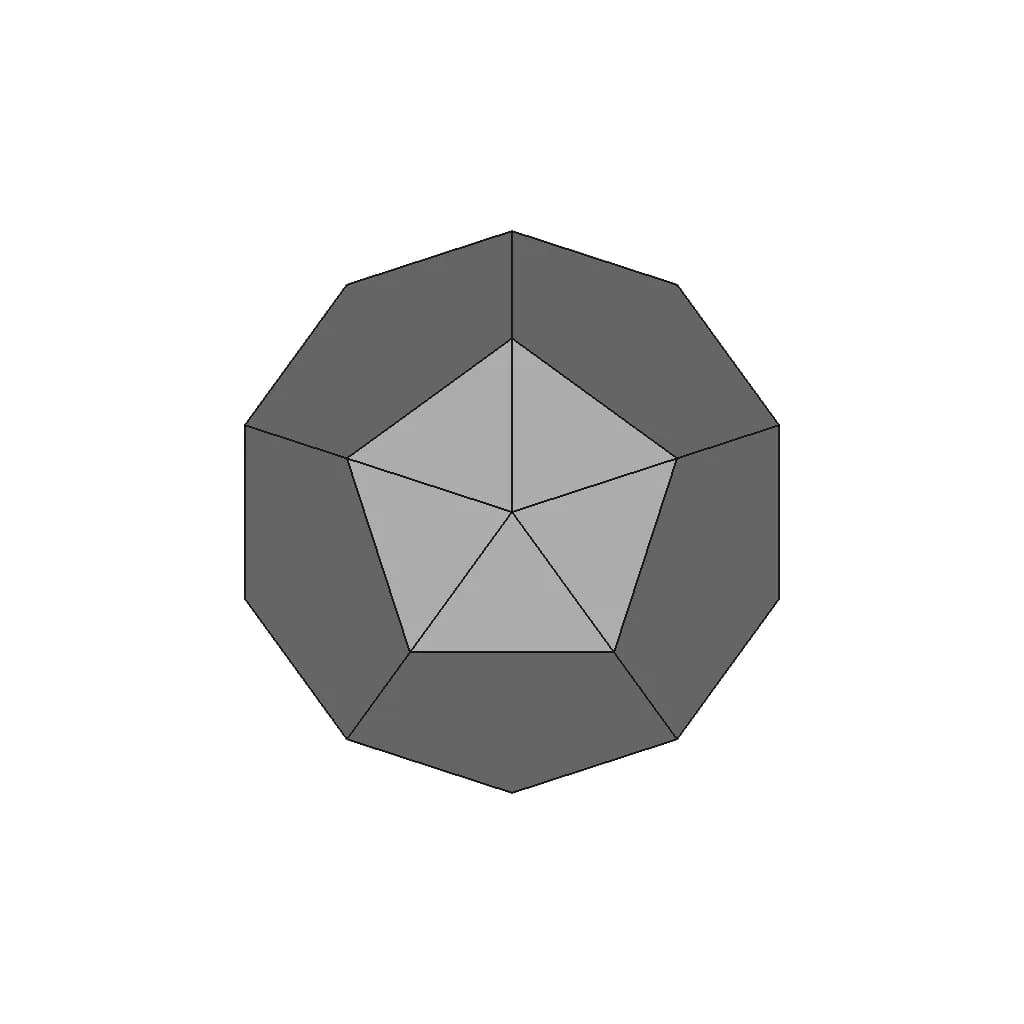 Parabiaugmented Dodecahedron | High-Quality CAD Model_270_0_degree_snapshot