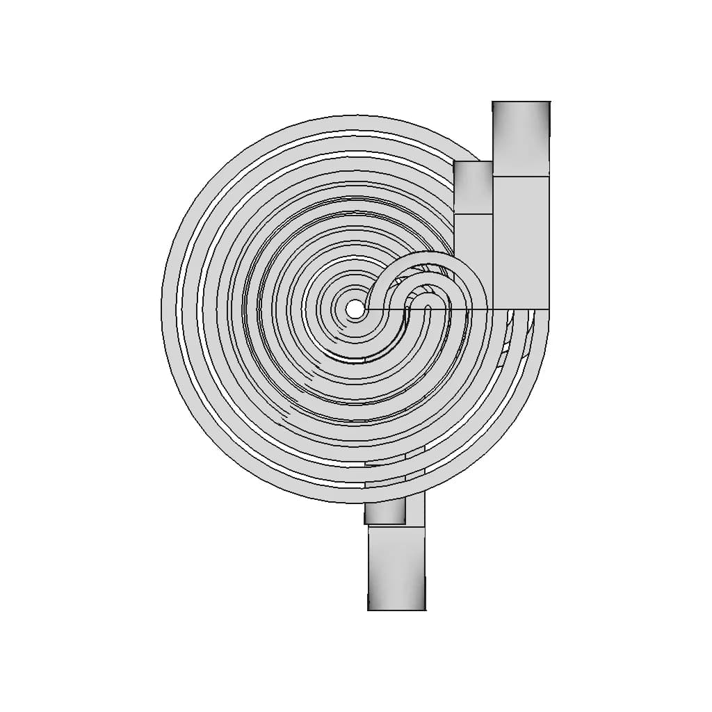 Helical Cryogenic Scavenger With Double Interlocking Rectangular Walls,Kn | High-Quality CAD Model_270_0_degree_snapshot
