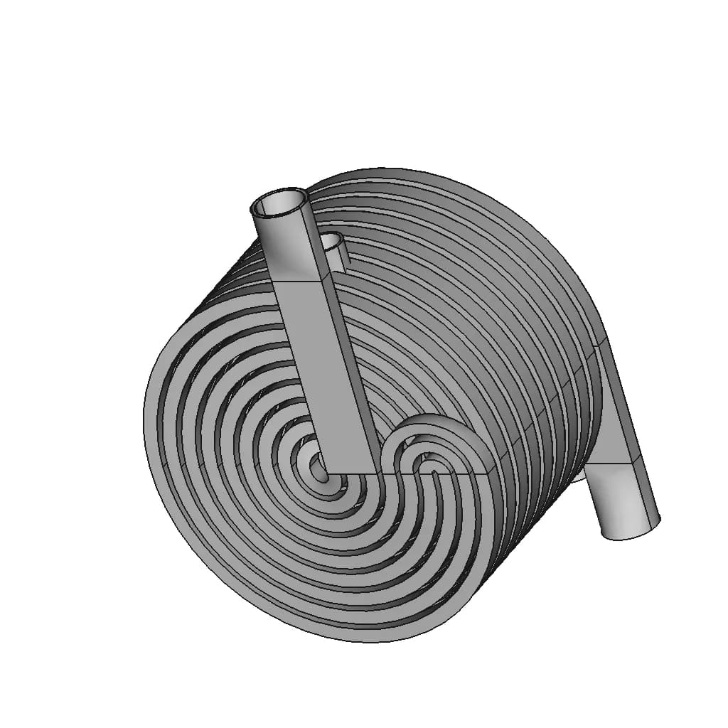 Helical Cryogenic Scavenger With Double Interlocking Rectangular Walls,Kn | High-Quality CAD Model_60_30_degree_snapshot