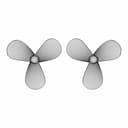 Three Blade Propeller Left Right - Downloadable CAD Representation_0_0_degree_snapshot