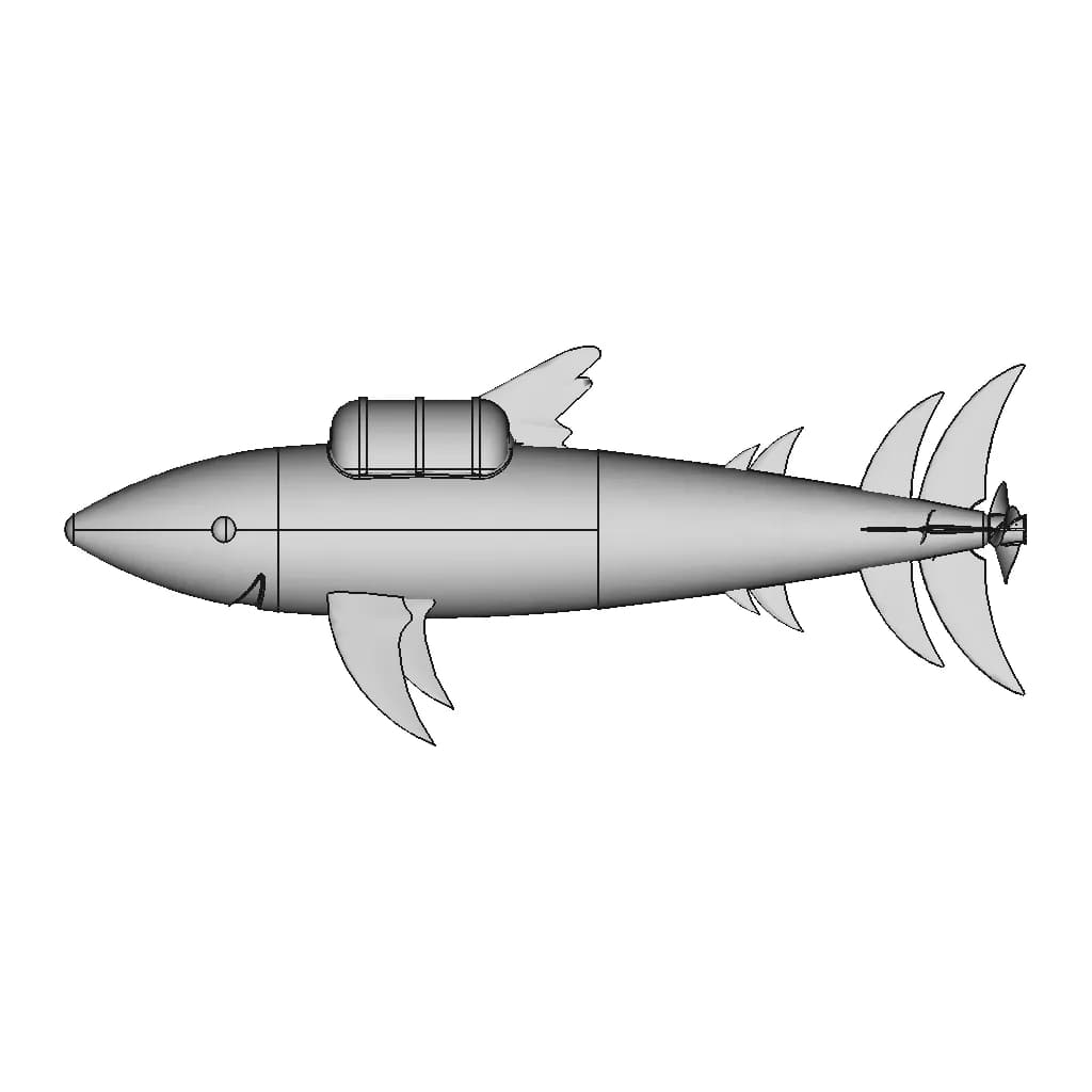 Sous Marin Tintin - Downloadable CAD Representation_0_90_degree_snapshot