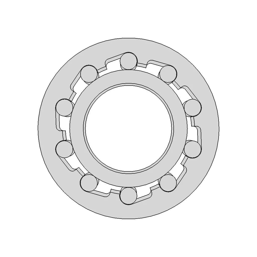 One Way Roller Bearing Clutch (Illustration) - Standard Mechanical Component_0_0_degree_snapshot