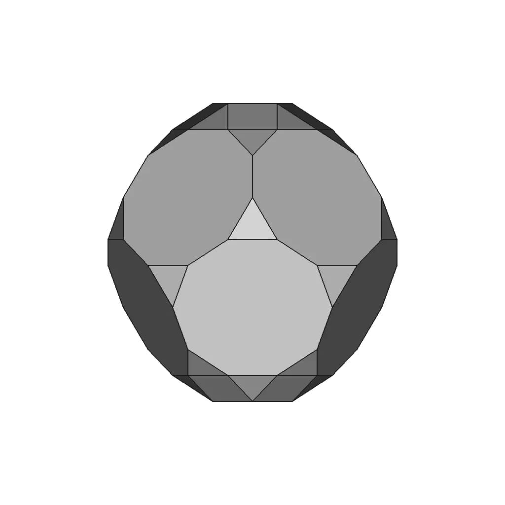Parabiaugmented Truncated Dodecahedron | 3D Engineering Design File_0_0_degree_snapshot