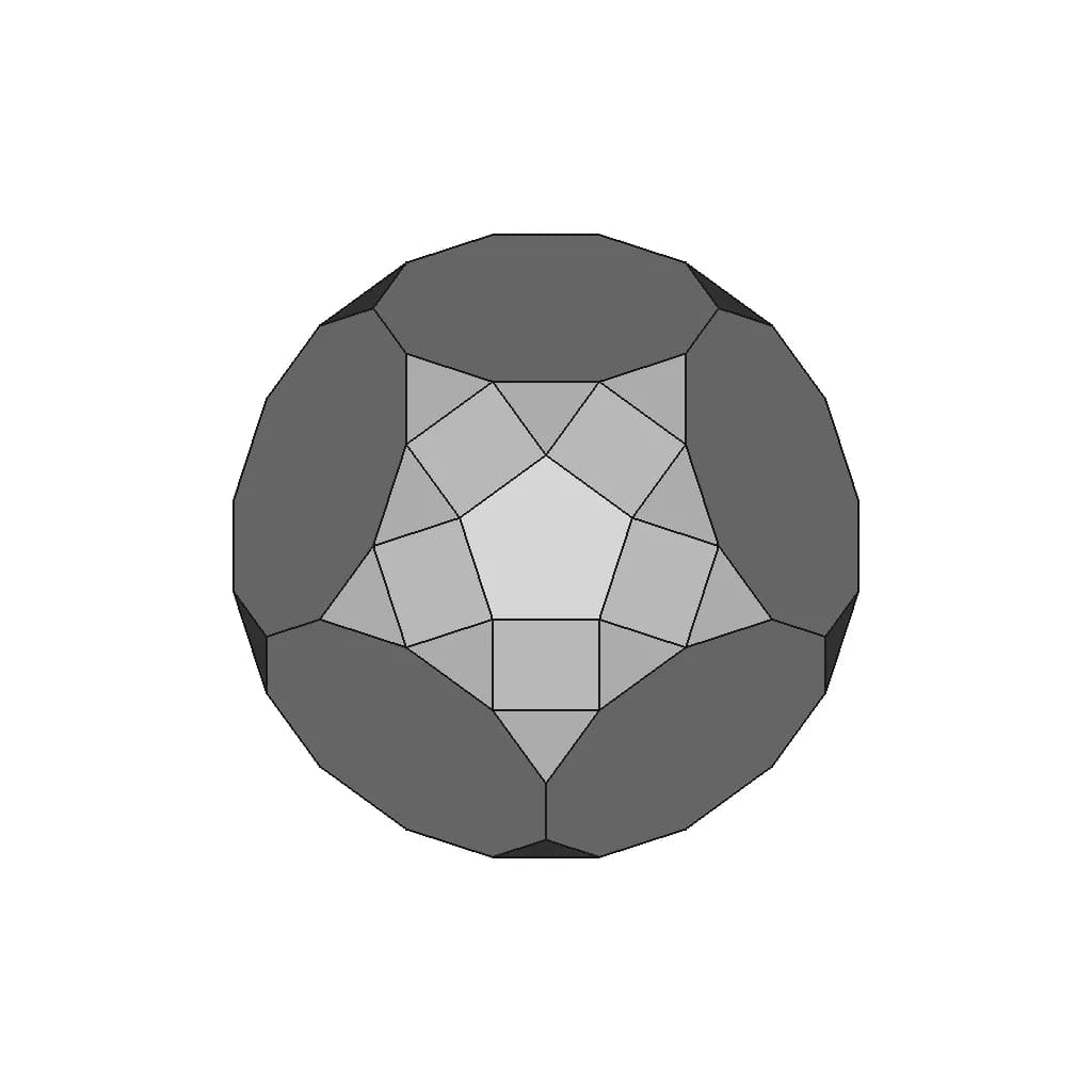 Parabiaugmented Truncated Dodecahedron | 3D Engineering Design File_90_0_degree_snapshot