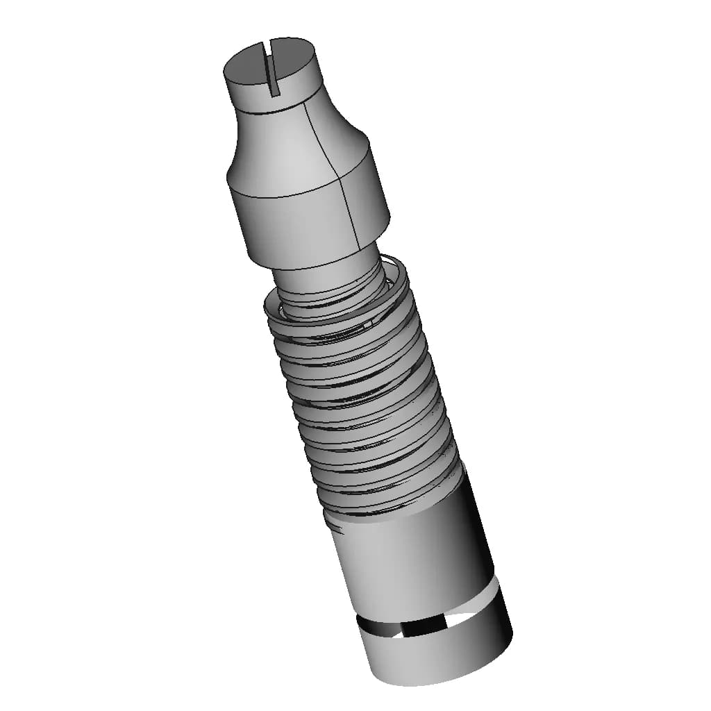 Dental Implant Abutment And Screw - Downloadable CAD Representation_60_30_degree_snapshot
