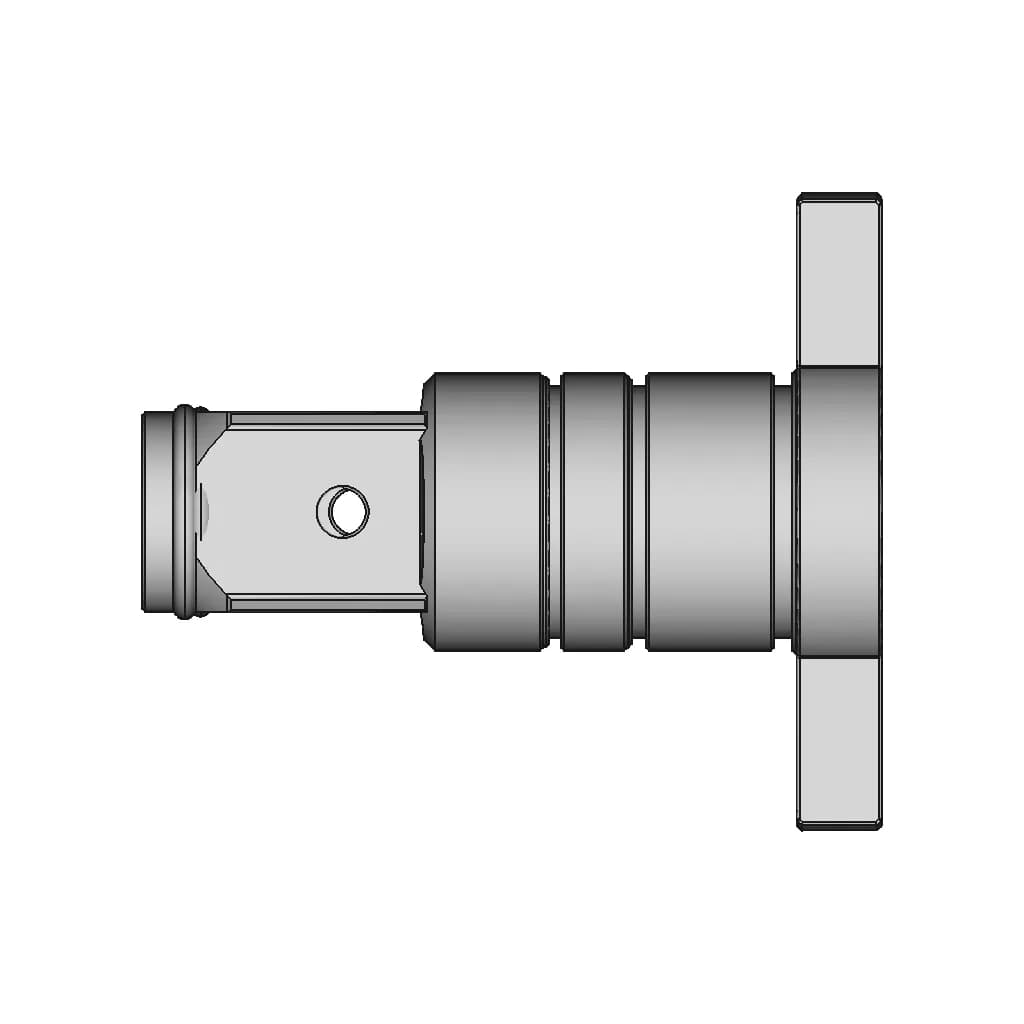 Martelo Da Chave De Impacto Com Adaptador De Bits 1/4" - Downloadable CAD Representation_90_0_degree_snapshot
