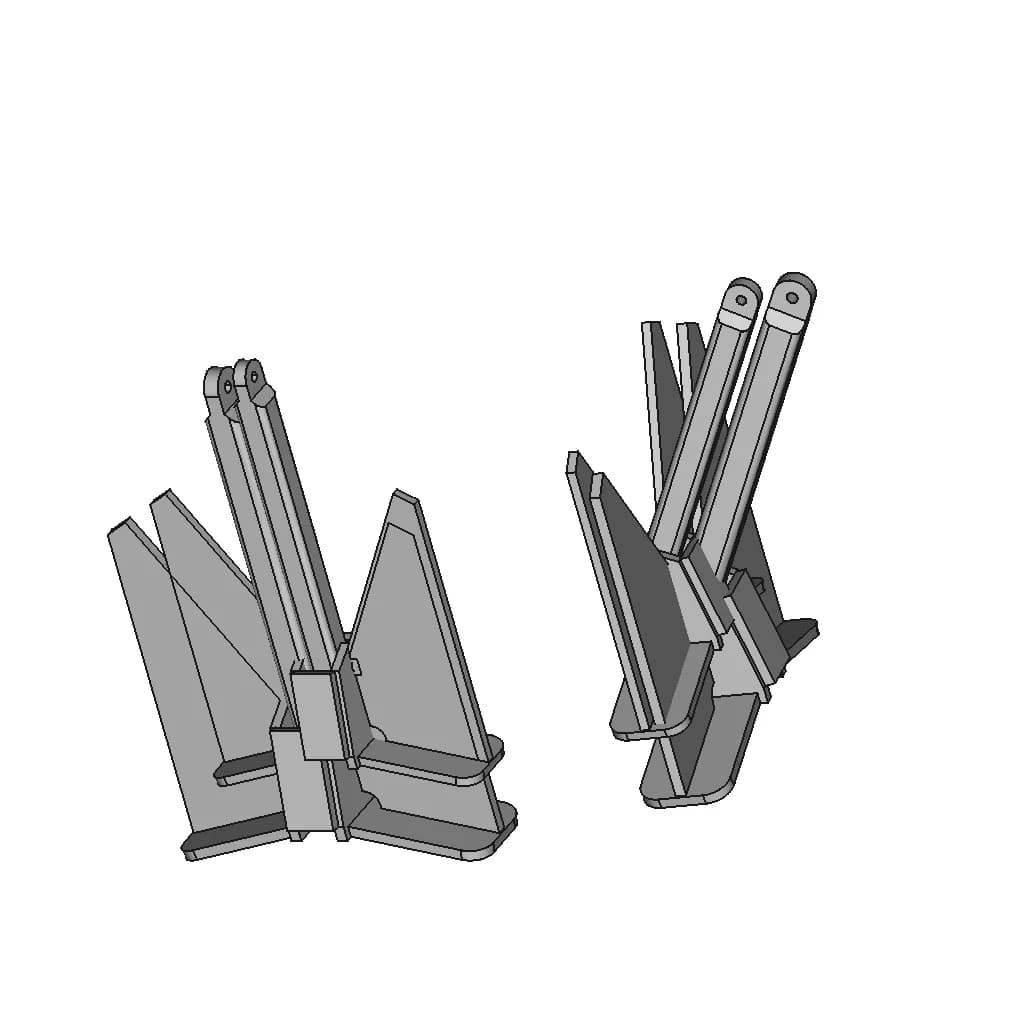 Marine Anchor 100 Kg | 3D Engineering Design File_60_30_degree_snapshot