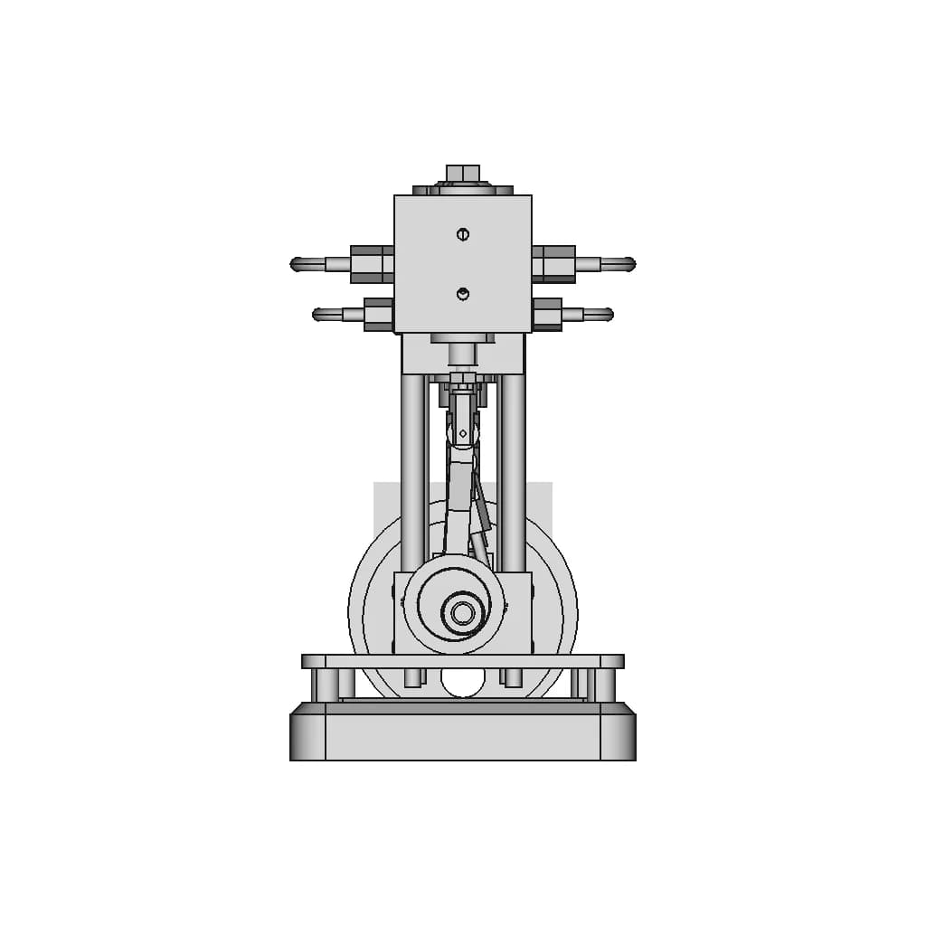 2 Cylinder Vertical Marine Type Steam Engine (Bore 24 X Stroke28) - Downloadable CAD Representation_0_270_degree_snapshot