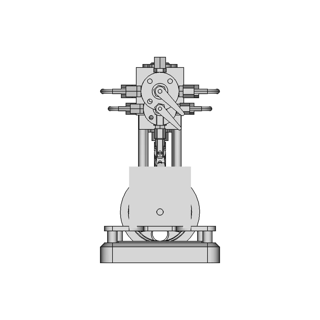 2 Cylinder Vertical Marine Type Steam Engine (Bore 24 X Stroke28) - Downloadable CAD Representation_0_90_degree_snapshot