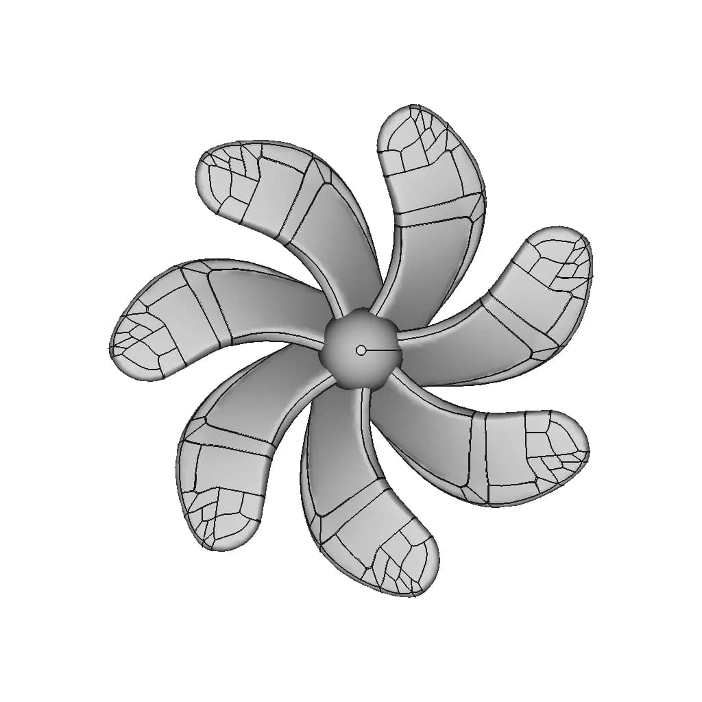 Submarine Propeller - Downloadable CAD Representation_0_0_degree_snapshot