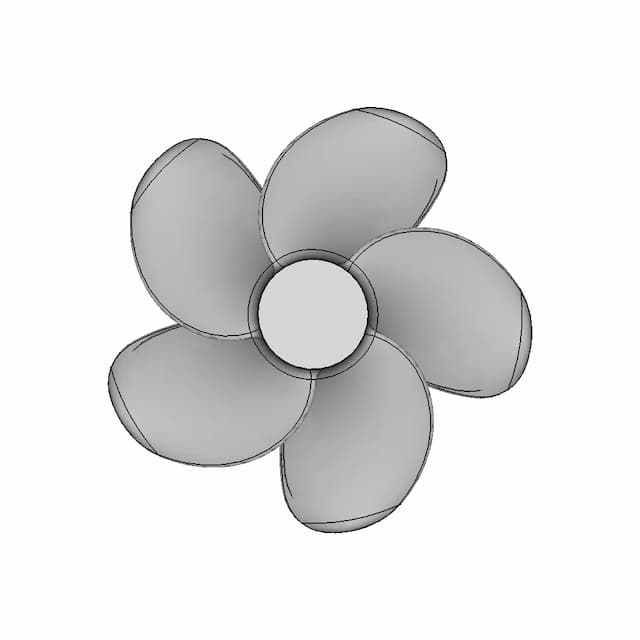 B-Serie Boat Propeller 5 Blades 07 | High-Quality CAD Model