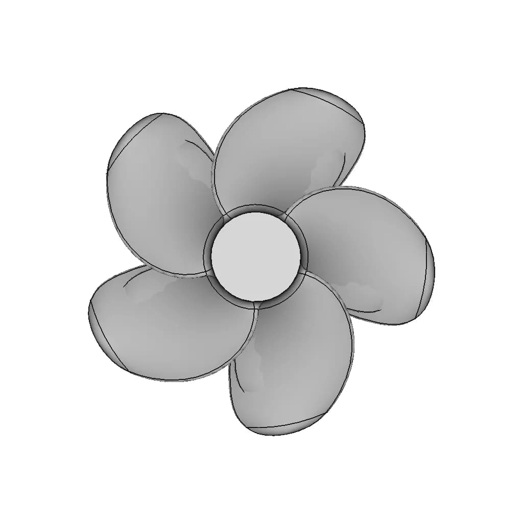 B-Serie Boat Propeller 5 Blades 06 - Downloadable CAD Representation_0_0_degree_snapshot