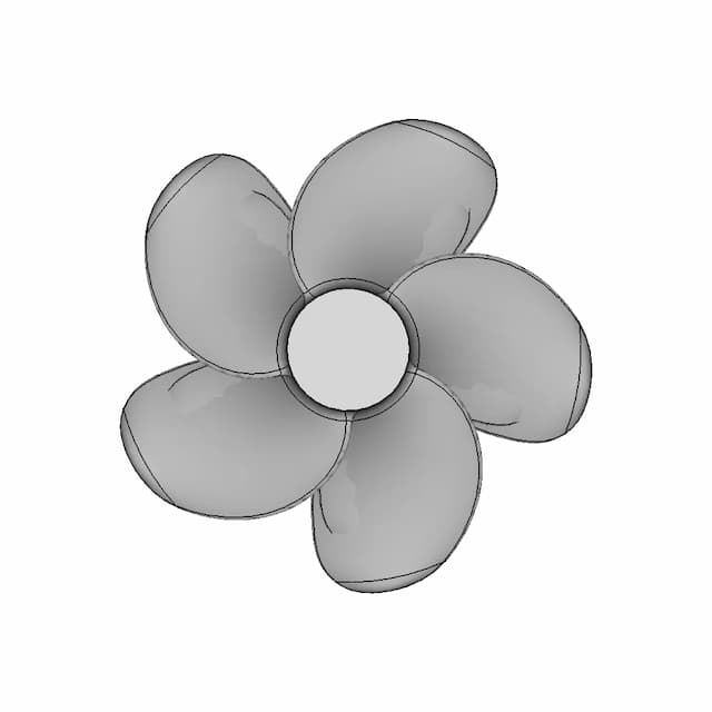B-Serie Boat Propeller 5 Blades 06 - Downloadable CAD Representation
