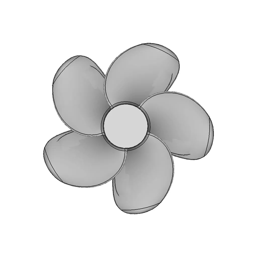 B-Serie Boat Propeller 5 Blades 00 - Downloadable CAD Representation_0_0_degree_snapshot
