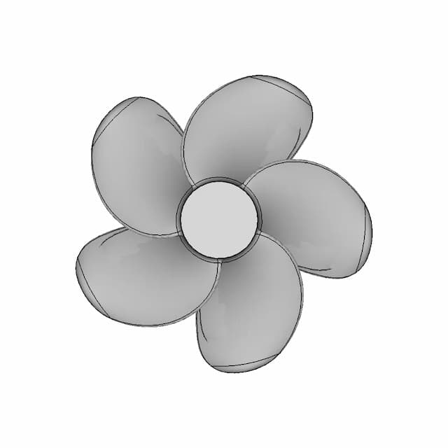 B-Serie Boat Propeller 5 Blades 00 - Downloadable CAD Representation