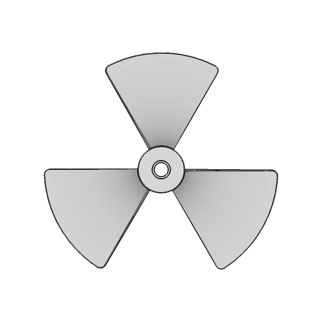 Propeller 3 Blades 80 Mm | 3D Engineering Design File_270_0_degree_snapshot
