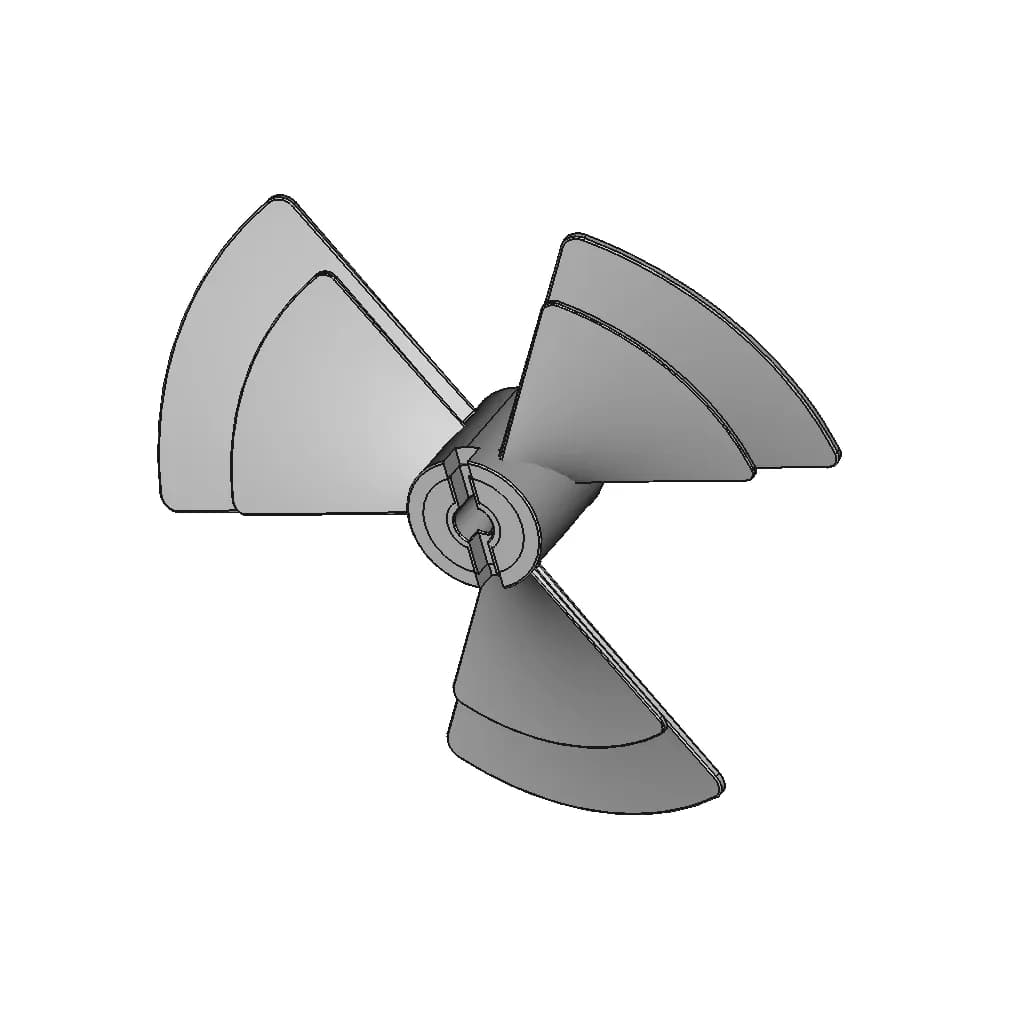 Propeller 3 Blades 80 Mm | 3D Engineering Design File_60_30_degree_snapshot