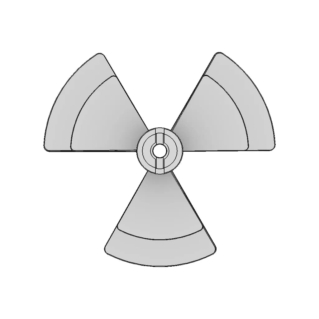 Propeller 3 Blades 80 Mm | 3D Engineering Design File_90_0_degree_snapshot