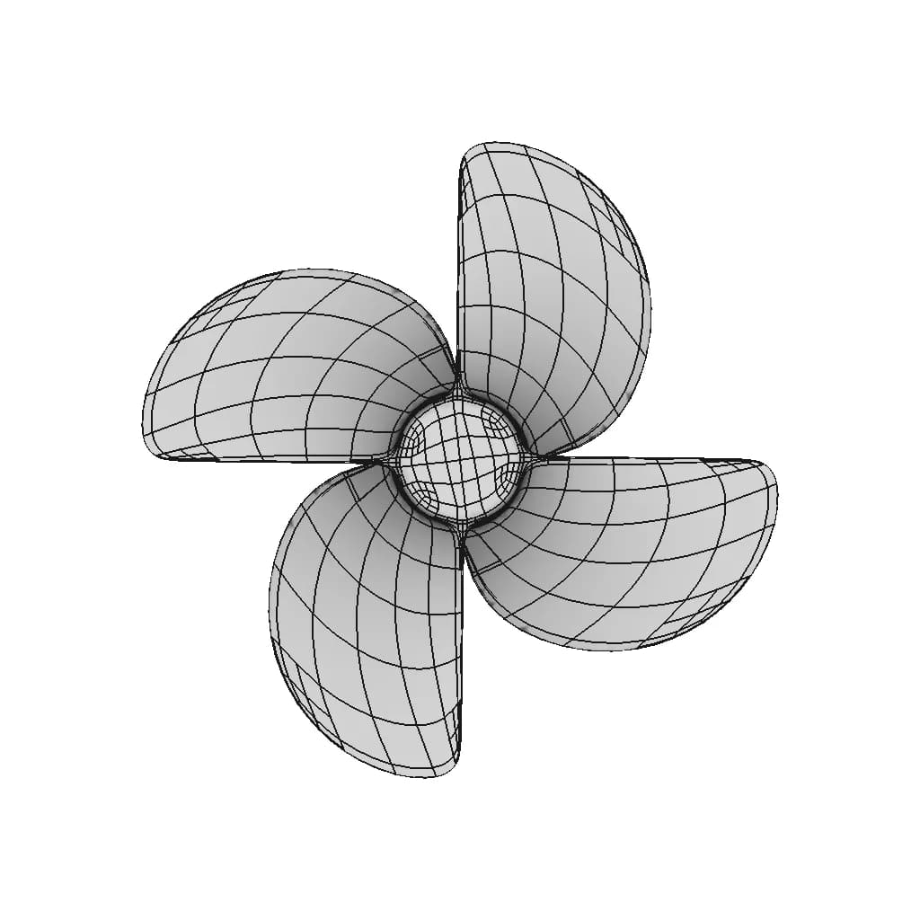 Four Blade Propeller Subd To Nurbs. | High-Quality CAD Model_0_0_degree_snapshot