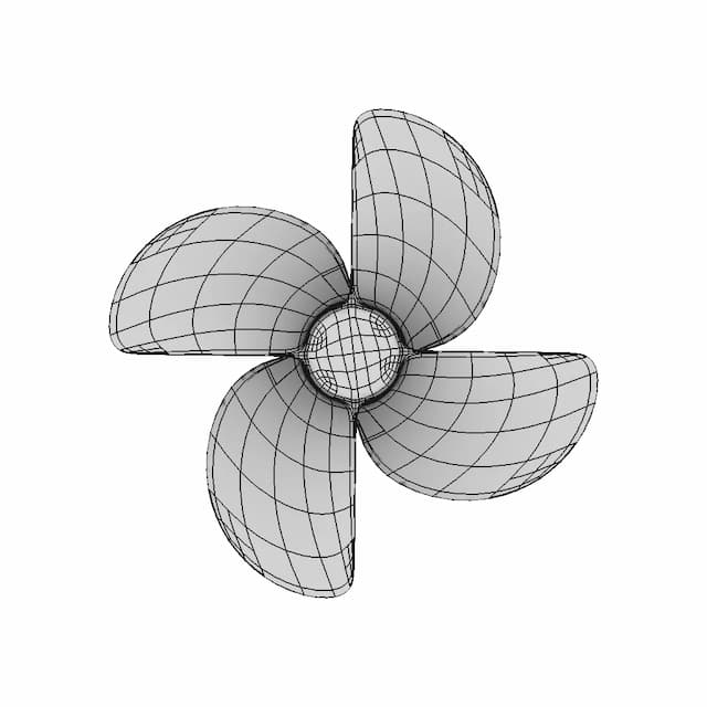 Four Blade Propeller Subd To Nurbs. | High-Quality CAD Model