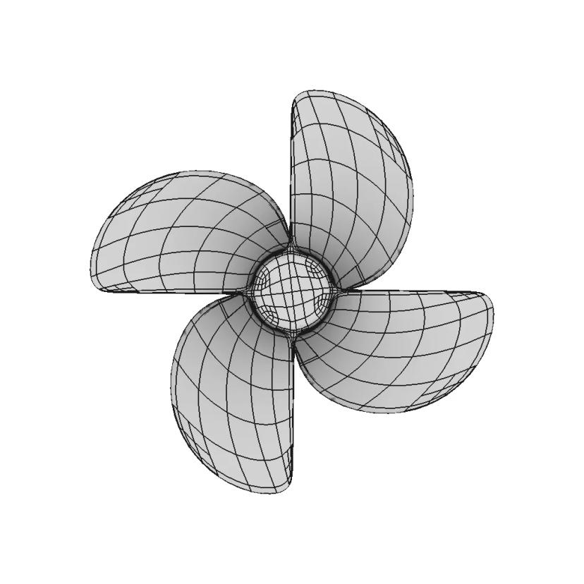 Four Blade Propeller Subd To Nurbs. | High-Quality CAD Model