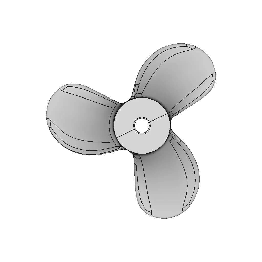 Three Bladed Propeller Subd To Nurbs | High-Quality CAD Model_0_0_degree_snapshot