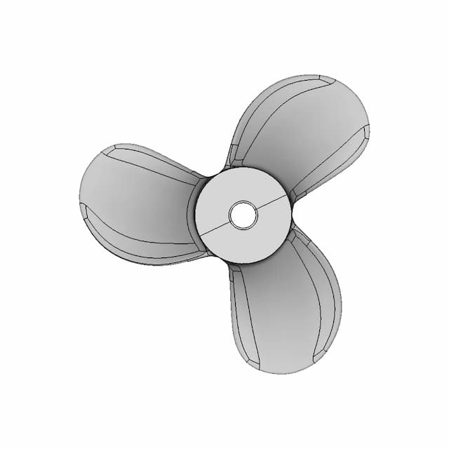 Three Bladed Propeller Subd To Nurbs | High-Quality CAD Model