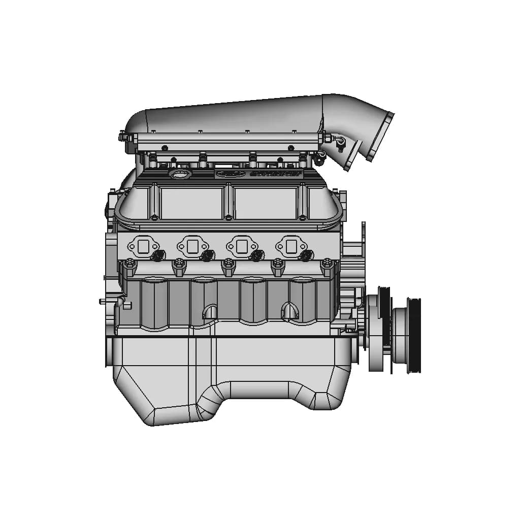 351W Engine Assembly | 3D Engineering Design File_0_0_degree_snapshot