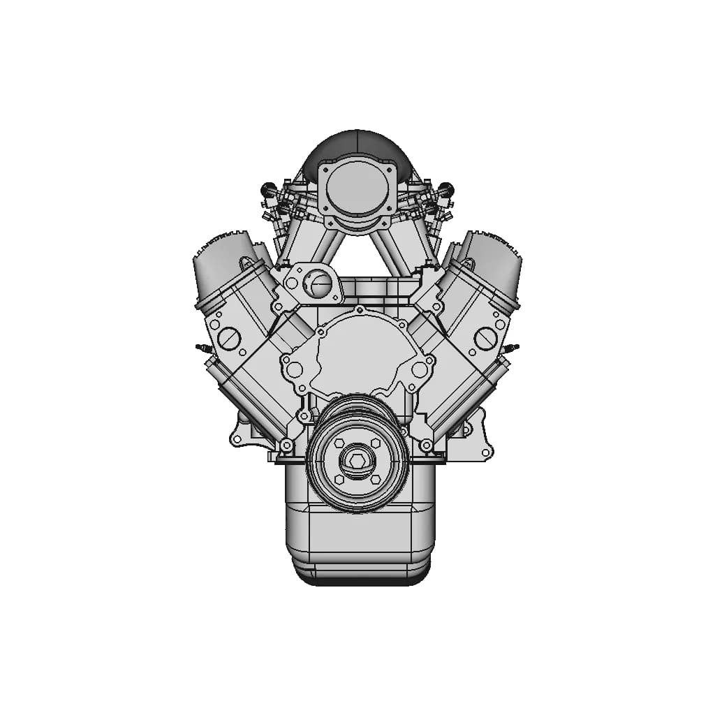 351W Engine Assembly | 3D Engineering Design File_0_90_degree_snapshot