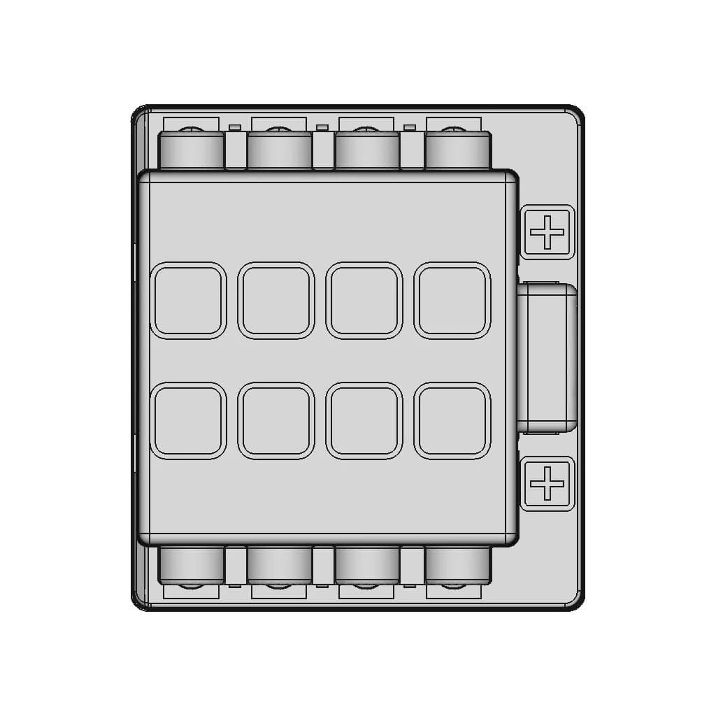 Fuse Holder 8 Posizioni 14.100.71 | 3D Engineering Design File_0_0_degree_snapshot