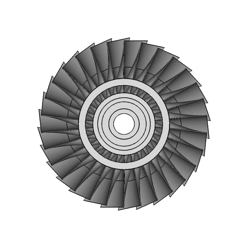 Axial Turbine Wheel | High-Quality CAD Model_0_0_degree_snapshot