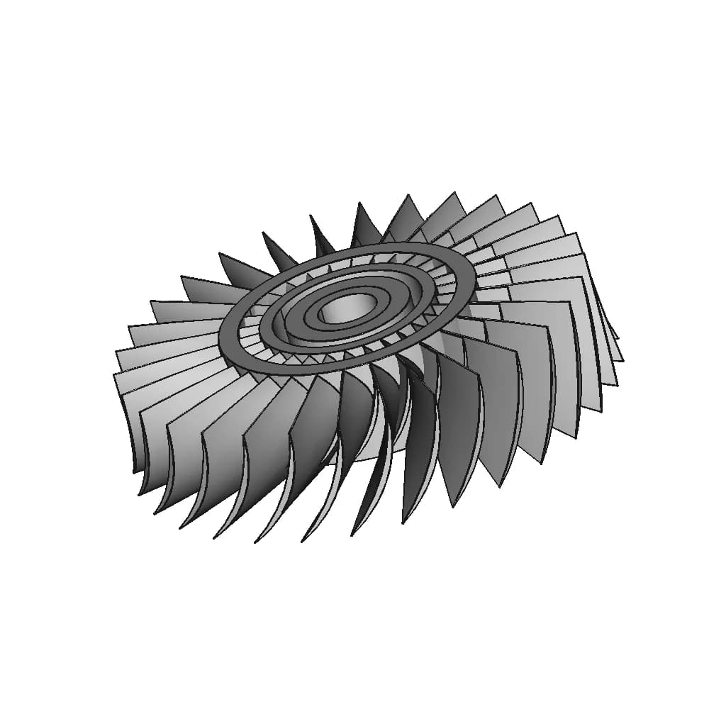 Axial Turbine Wheel | High-Quality CAD Model_60_30_degree_snapshot