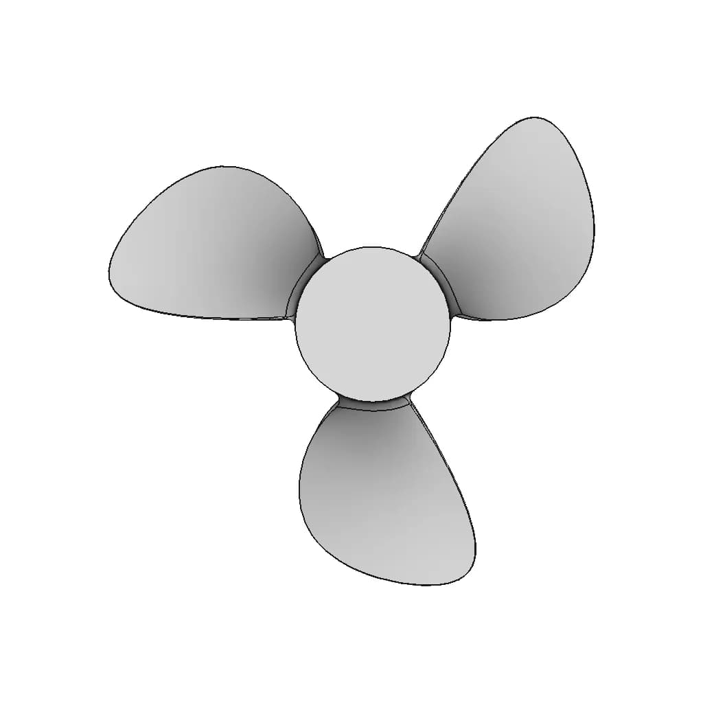 3 Blade Propeller - Downloadable CAD Representation_0_0_degree_snapshot