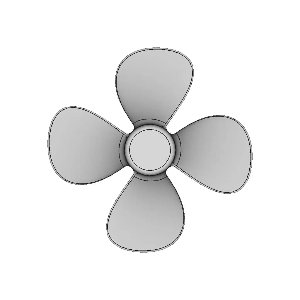 Small 4 Blade Propeller - Downloadable CAD Representation_0_0_degree_snapshot