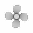 Small 4 Blade Propeller - Downloadable CAD Representation_0_0_degree_snapshot